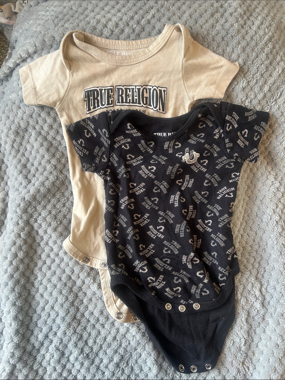 True Religion Baby Bodysuit 2-Pack in Black and Cream